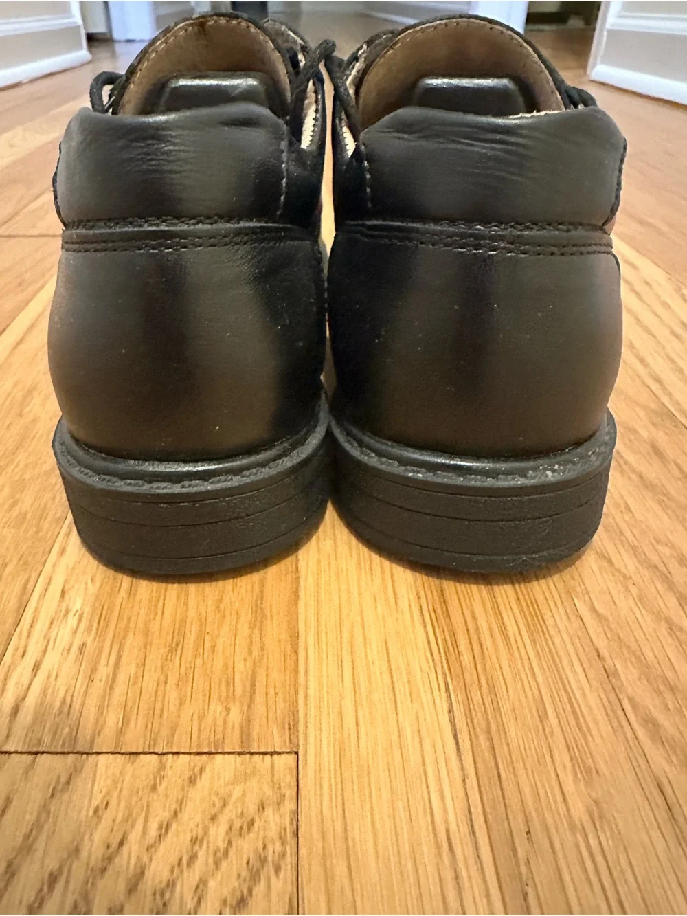 Boy's Classical Leather School Uniform Dress Shoes Kids Lace-up Black size 2.5